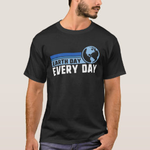 Earth Day Everyday Rainbow Pine Tree Nature Green T-Shirt