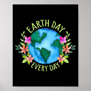 Earth Day Everyday Retro Environmental Shirt Women Poster