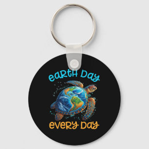 Earth Day Everyday Shirt Sea Turtle Men Women Kid Key Ring