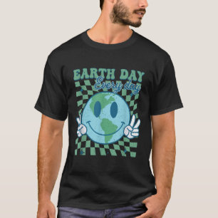 Earth Day Everyday Smile Face Hippie Planet Annive T-Shirt