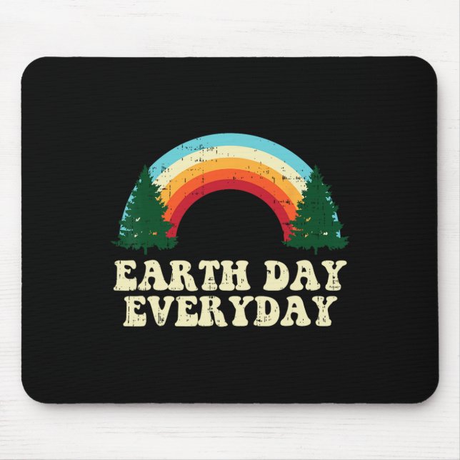 Earth Day Everyday Trees Rainbow Retro Environment Mouse Pad (Front)