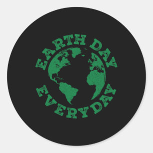 Earth Day Everyday Vintage Earth Day Teacher Men W Classic Round Sticker