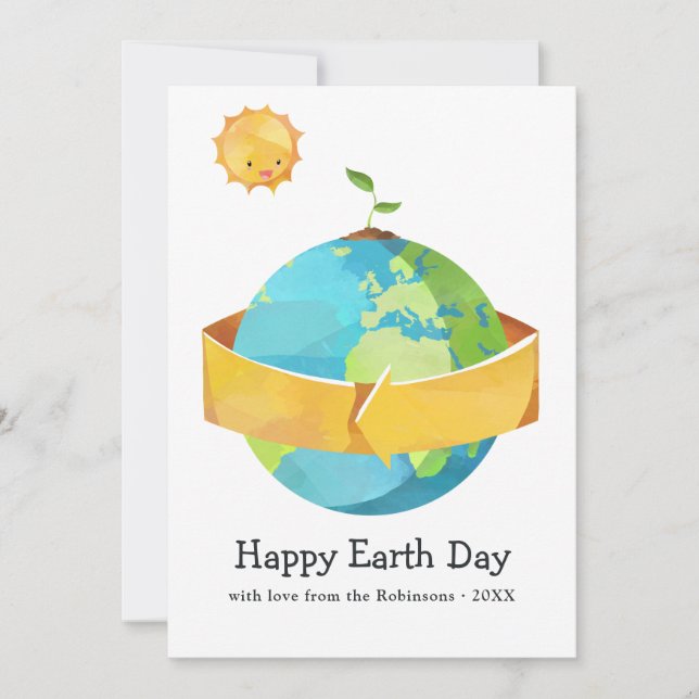 Earth Day Family Photo Greeting Card (Front)