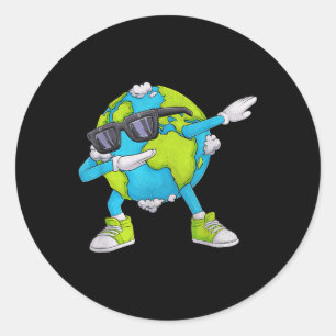 Earth Day Funny Dab Dabbing Earth Day Design Kids  Classic Round Sticker