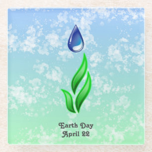 Earth Day Glass Coaster