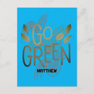 earth day, go green, art simple elegant science  postcard