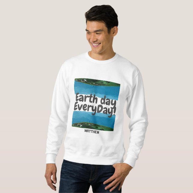 earth day, go green, art simple elegant science sweatshirt (Front Full)