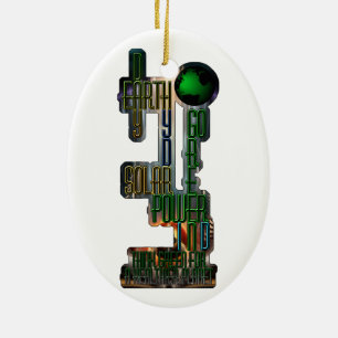 Earth Day Go Green Ceramic Tree Decoration