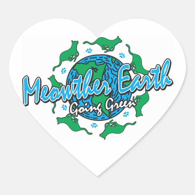 Earth Day/Go Green Heart Sticker (Front)