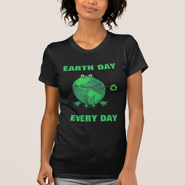 Earth Day Green Frog T-Shirt (Front)