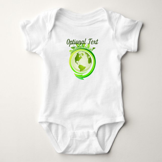 Earth Day Green Planet Baby Bodysuit (Front)