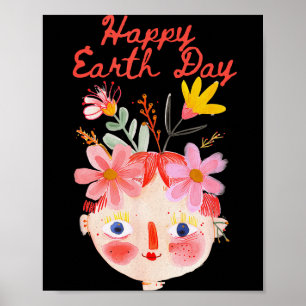 Earth day green planet environmental awareness poster