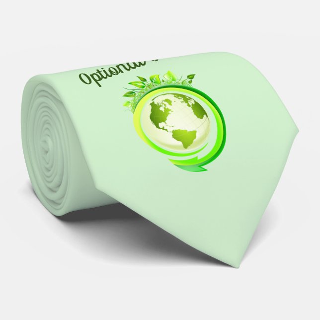 Earth Day Green Planet Tie (Rolled)
