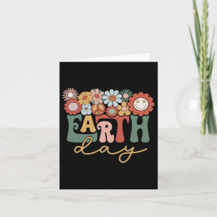 Earth Day Groovy Flower Lover Planet World Environ Card