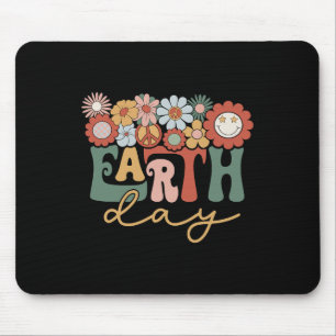 Earth Day Groovy Flower Lover Planet World Environ Mouse Pad
