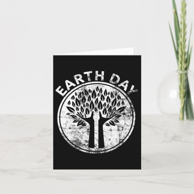 Earth Day Hands Tree Lover Nature Planet Science  Card (Front)