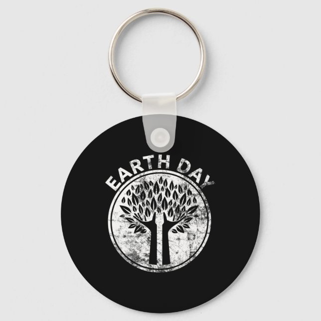 Earth Day Hands Tree Lover Nature Planet Science  Key Ring (Front)