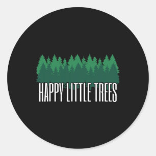 Earth Day Happy Little Trees  Classic Round Sticker