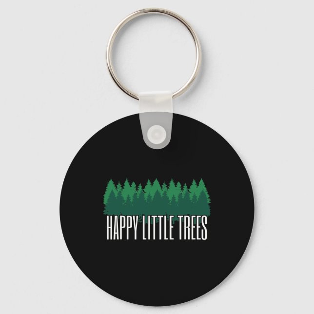 Earth Day Happy Little Trees  Key Ring (Front)