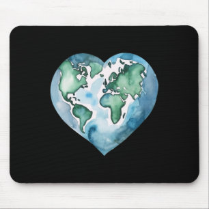 Earth Day Heart Planet Cute Earth Day For Kids Adu Mouse Pad