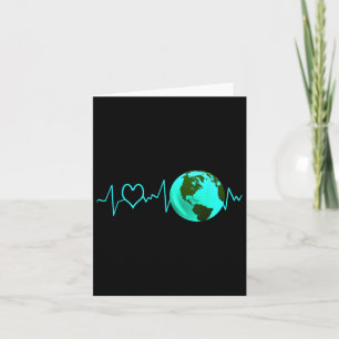 Earth Day Heartbeat Recycling Climate Change Activ Card