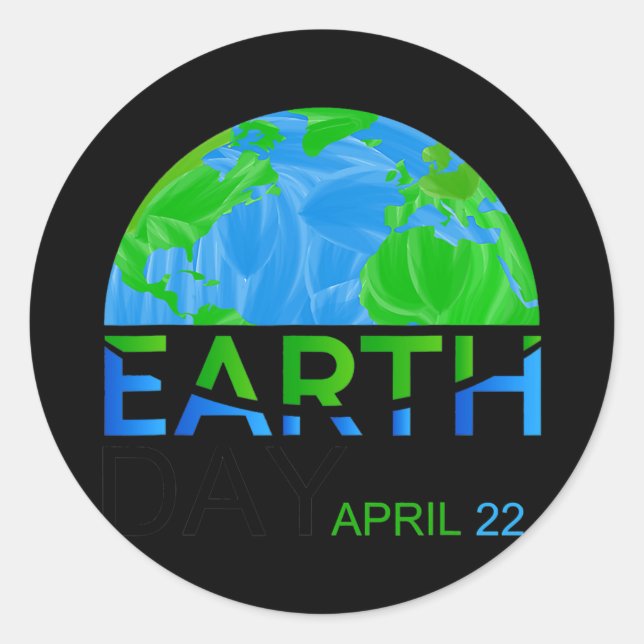 Earth Day Kids Women Men Youth Happy Earth Day Classic Round Sticker (Front)