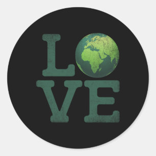 Earth Day Love T Shirt Men Women Kids Environment  Classic Round Sticker