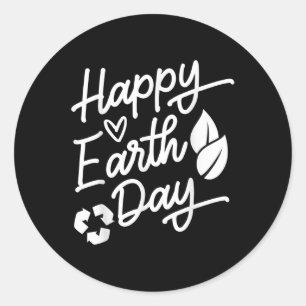 Earth Day National Environmental Protection Happy Classic Round Sticker