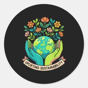 Earth day nature love eco friendly environmental classic round sticker