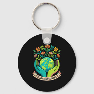 Earth day nature love eco friendly environmental key ring