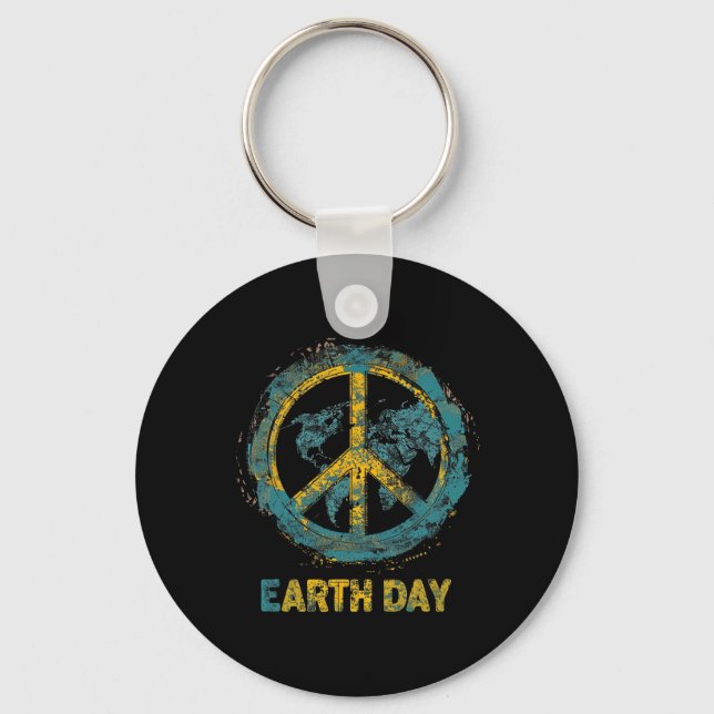 Earth Day Nature Planet Conservation Tree Men Wome Key Ring (Front)