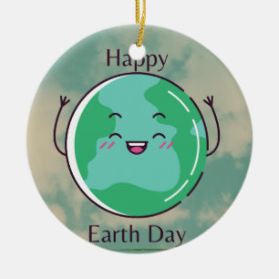 Earth Day Party Ceramic Tree Decoration