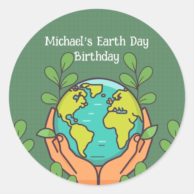 Earth Day Party  Classic Round Sticker (Front)