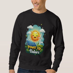 Earth Day Party Vintage Renewable Energy Solar Win Sweatshirt