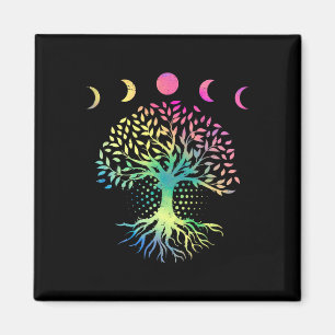 Earth Day Phases Of The Moon Retro Vibe Tree Envir Magnet