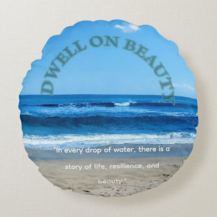 Earth day pillow coastal beach scene