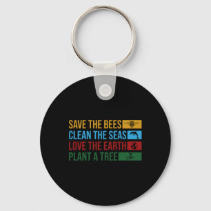 Earth Day Planet Environmental Science Save The Be Key Ring