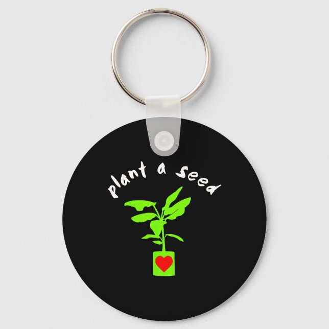 Earth Day Plant A Seed Tree Planting  Key Ring (Front)