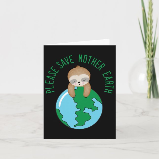 Earth Day Please Save Mother Earth Crying  Card (Front)