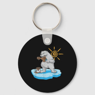 Earth Day Polar Bear Demo Environmental Protection Key Ring