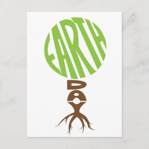 Earth day Post Card, tree shape Postcard
