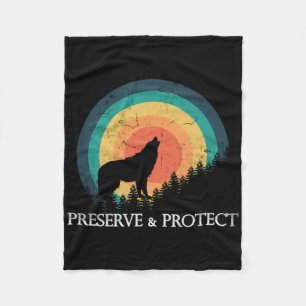 Earth Day Preserve And Protect Climate Change Howl Fleece Blanket