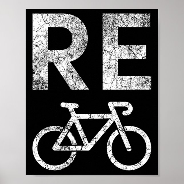 Earth Day Recycle Bicycle Pun  Poster (Front)