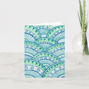 Earth Day Recycle Damask Indian Mandala Blank Bday Card