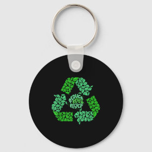 Earth Day Recycle Logo Vintage Recycling Gift Key Ring