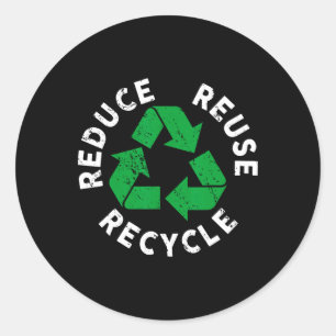 Earth Day Reduce Reuse Recycle Awesome Recycling  Classic Round Sticker
