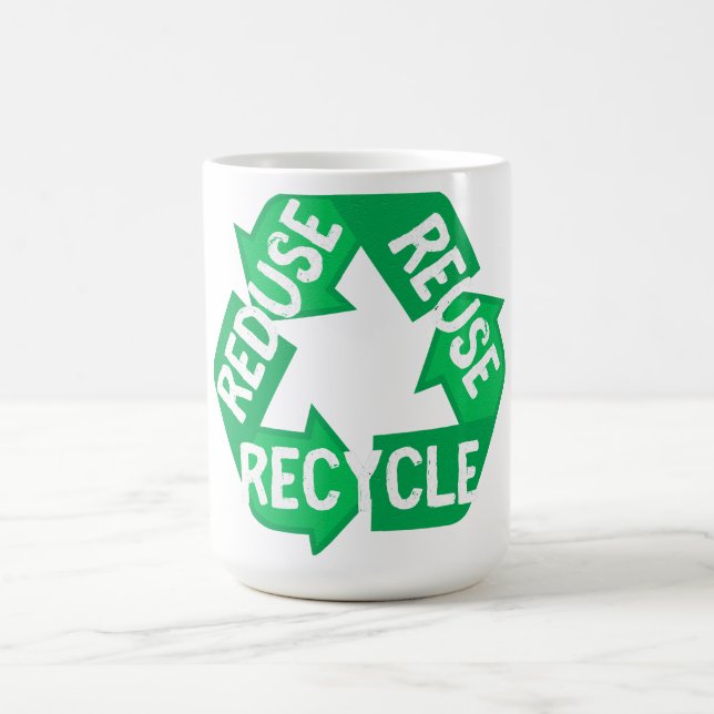 Earth Day Reduce Reuse Recycle Mobius Loop Coffee Mug (Center)