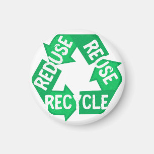 Earth Day Reduce Reuse Recycle Mobius Loop Magnet
