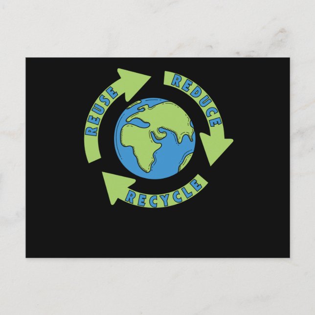 Earth Day Reduce Reuse Recycle - Waste Management Postcard (Front)
