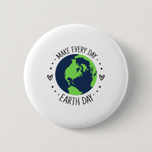 Earth Day Restore Earth Flower Art Save The Planet 6 Cm Round Badge